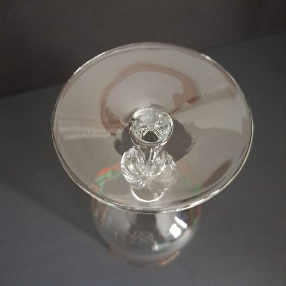 Vintage Holiday Glass Goblet Holly & Berry Design Gold Rim - Picture 11 of 11